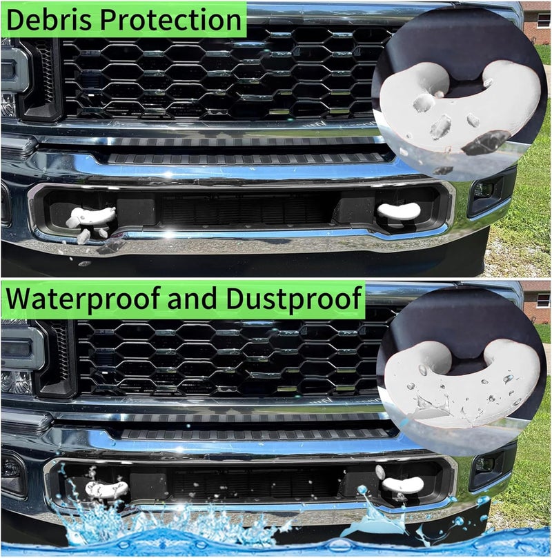 Yinnianets Custom Tow Hook Covers Fits for 2017-2026 Ford Super Duty F250 F350 F450,Tow Hitch Cover Car Tow Hooks Compatible with F250 F350 F450 Accessories 2017-2026 (White) - Image 5